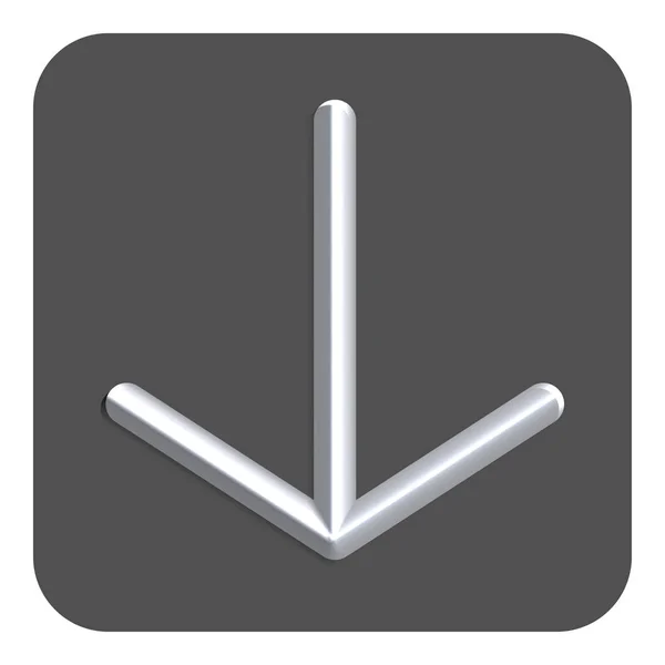 Panah Garis Abu Abu Neon Bawah Ikon Web Simbol Desain - Stok Vektor