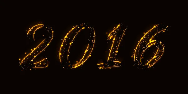 新年あけましておめでとうございます 2016 カレンダー表紙 金光ベクトル イラスト — ストックベクタ