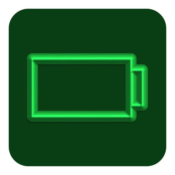 Icono Web Batería Neón Línea Verde Símbolo Diseño Ilustración Vectorial — Foto de stock gratis