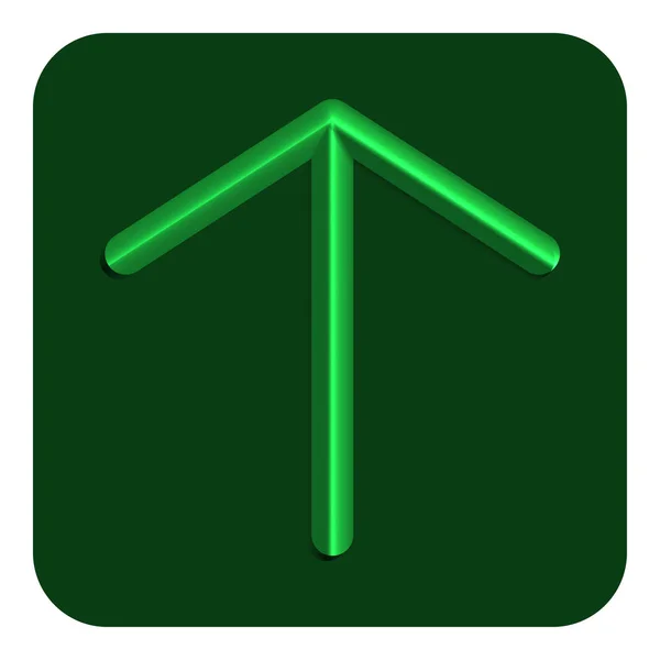 Zielona Linia Neon Strzałka Górę Ikonę Web Wektor Ilustracja Projekt — Wektor stockowy