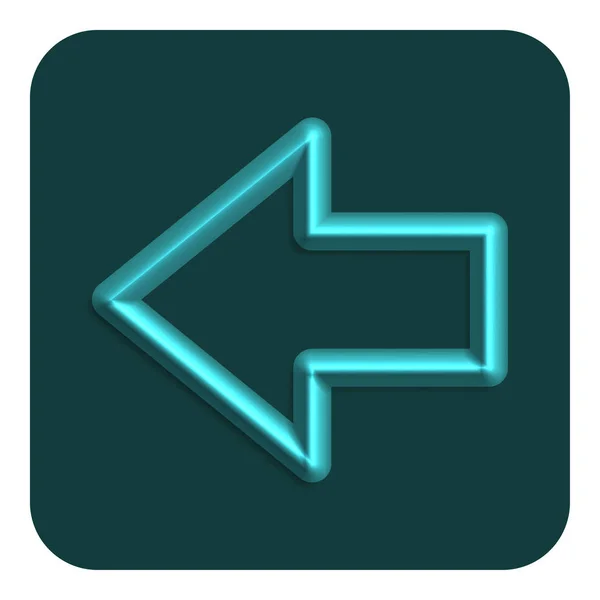 Cyan Line Neon Arrow Left Web Icon Vector Illustration Design - Stok Vektor