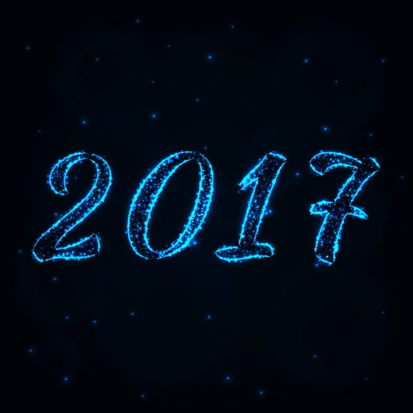 Feliz Ano Novo 2017 Tampa Calendário Ilustração Vetor Luz Azul —  Vetores de Stock