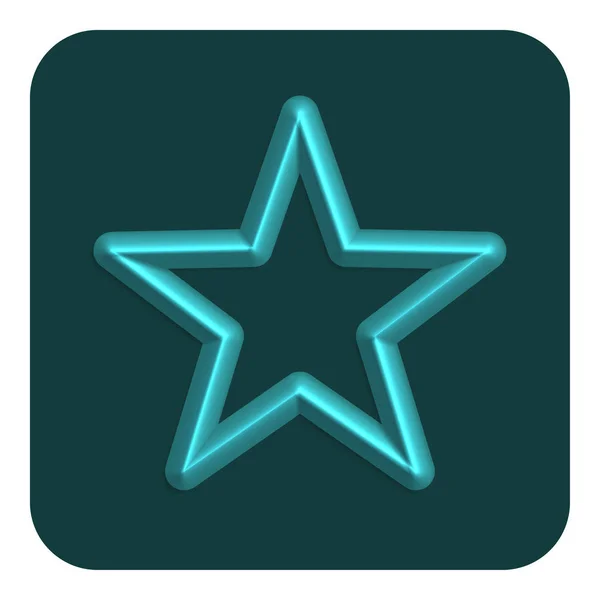 Cyan Line Neon Star Web Icon Vector Illustration Design Symbol — Stock Vector