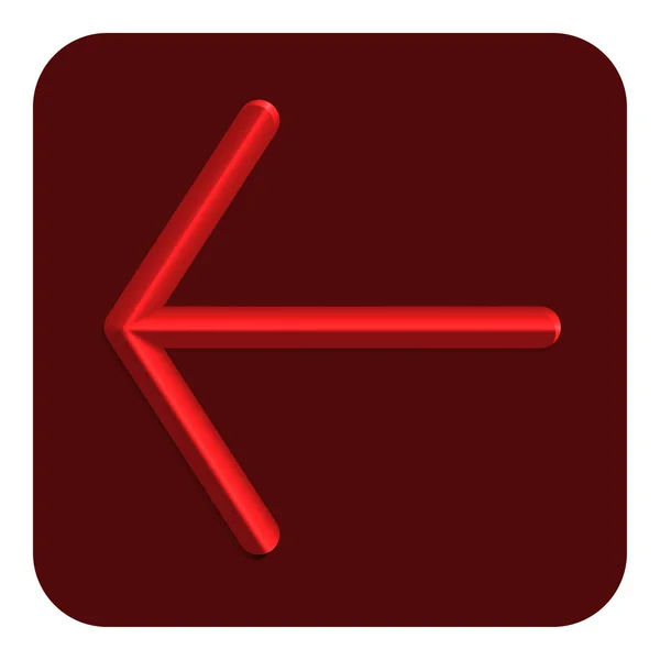 Línea Roja Flecha Neón Izquierda Icono Web Vector Ilustración Diseño — Archivo Imágenes Vectoriales