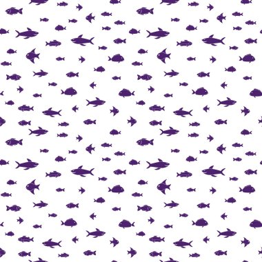 Balık Dikişsiz Desen Arka Plan. Vektör illüstrasyon arka planı.