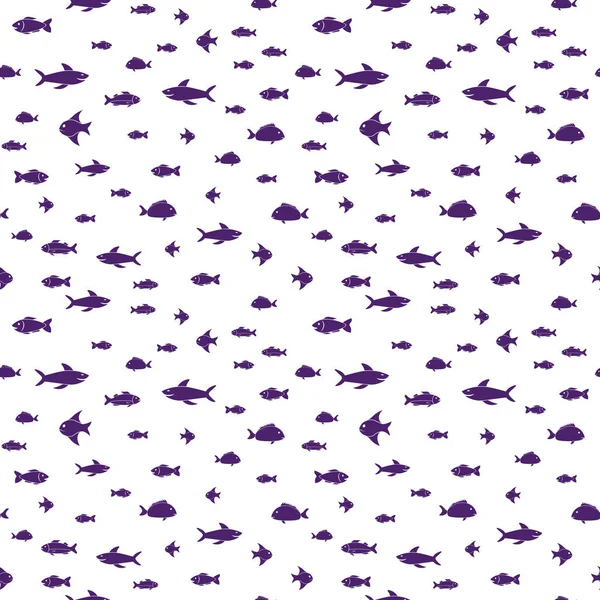 Balık Dikişsiz Desen Arka Plan. Vektör illüstrasyon arka planı.