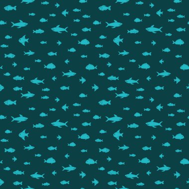 Balık Dikişsiz Desen Arka Plan. Vektör illüstrasyon arka planı.