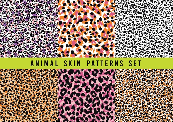 Set Anset Animal Print Vector Patterns — Stock Vector