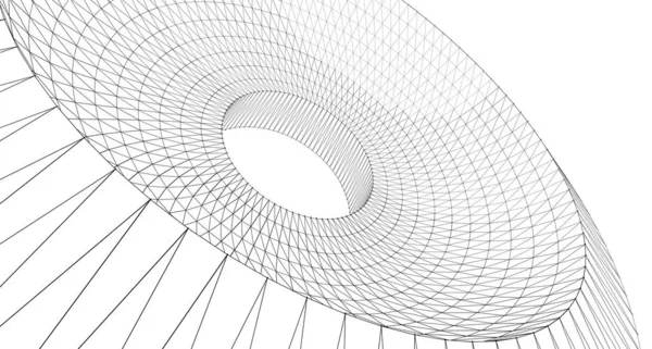 抽象建筑拱门3D插图 — 图库照片
