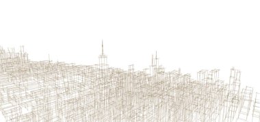 Modern şehir panoraması 3D illüstrasyon