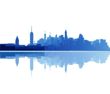 Modern şehir panoraması 3D illüstrasyon