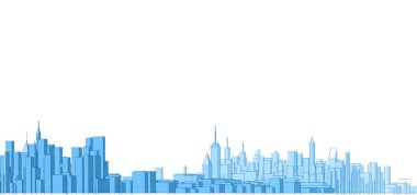 Modern şehir panoraması 3D illüstrasyon