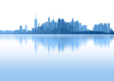 Modern şehir panoraması 3D illüstrasyon