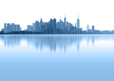 Modern şehir panoraması 3D illüstrasyon