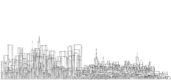 Modernes Stadtpanorama Illustration — Stockfoto