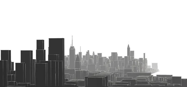 Modern City Panorama Illustration — Stock Photo, Image