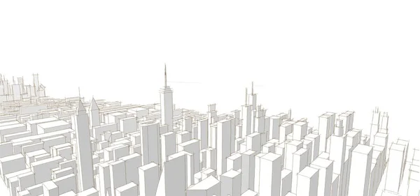 Modernes Stadtpanorama Illustration — Stockfoto