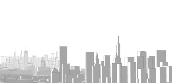 Moderno Panorama Della Città Illustrazione — Foto Stock