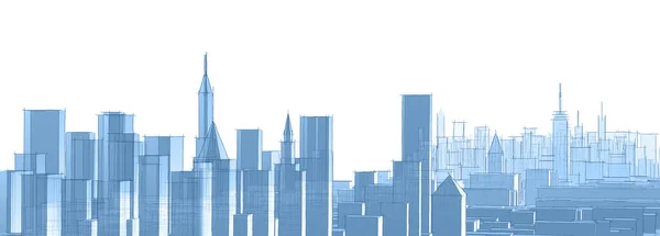 Modern Városi Panoráma Illusztráció — Stock Fotó