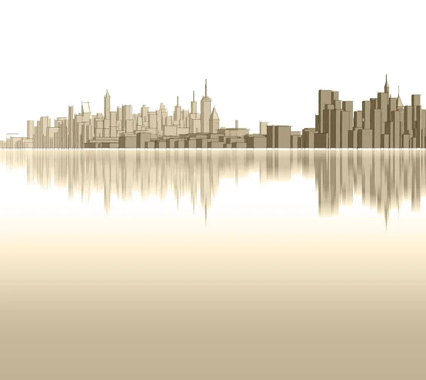 Modern City Panorama Illustration — Stock Photo, Image