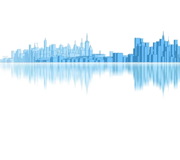 Panorama Ciudad Moderna Ilustración — Foto de Stock