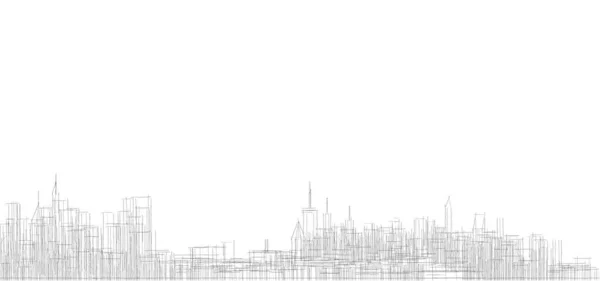 Nowoczesne Miasto Panorama Ilustracja — Zdjęcie stockowe