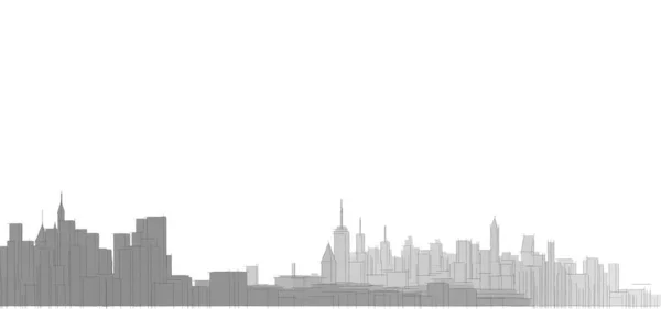 Modern City Panorama Illustration — Stock Photo, Image