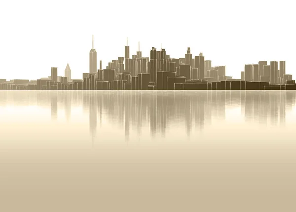 Modern City Panorama Illustration — Stock Photo, Image