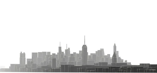 Modern City Panorama Illustration — Stock Photo, Image