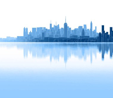 Modern şehir panoraması 3D illüstrasyon