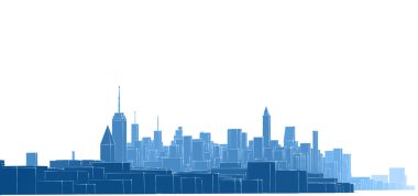 Modern şehir panoraması 3D illüstrasyon