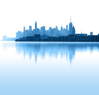 Modern şehir panoraması 3D illüstrasyon