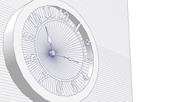 saat grafik sembolü 3d illüstrasyon