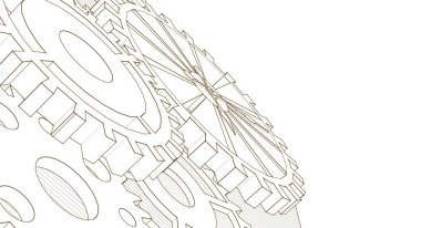 Saat mekanizması grafik sembolü 3d illüstrasyon