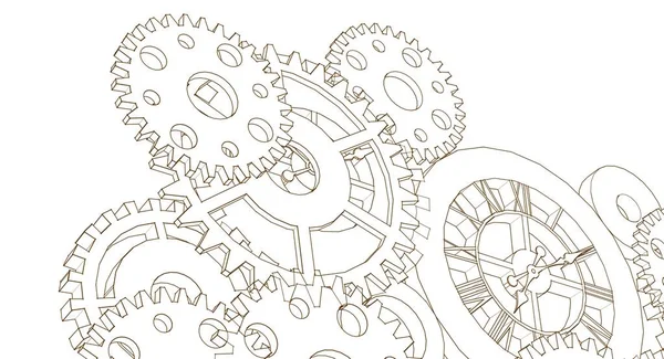 Clock Mechanism Graphic Symbol Illustration — Stock Photo, Image