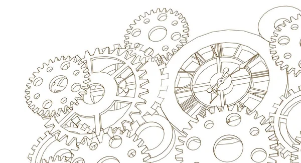Saat mekanizması grafik sembolü 3d illüstrasyon