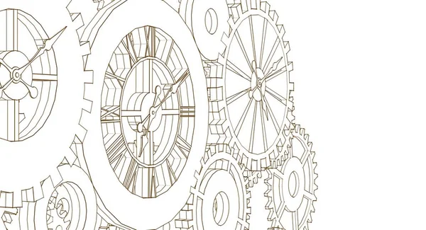 Clock Mechanism Graphic Symbol Illustration — Stock Photo, Image