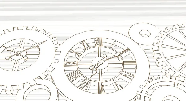Mécanisme Horloge Symbole Graphique Illustration — Photo