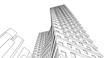 soyut mimari 3d çizim