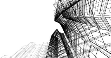 soyut mimari 3d çizim