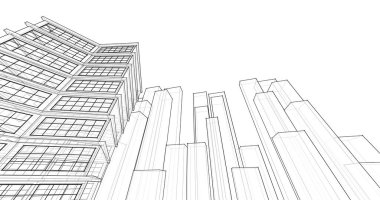 soyut mimari 3d çizim