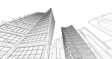 soyut mimari 3d çizim