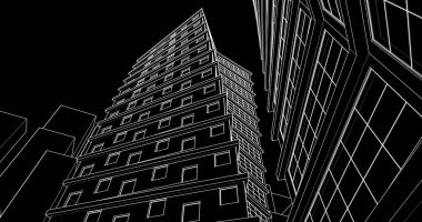 soyut mimari 3d çizim