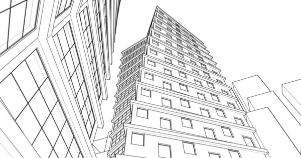 Architecture Abstraite Illustration Croquis — Photo