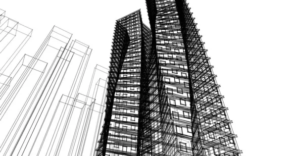 Architecture Abstraite Illustration Croquis — Photo