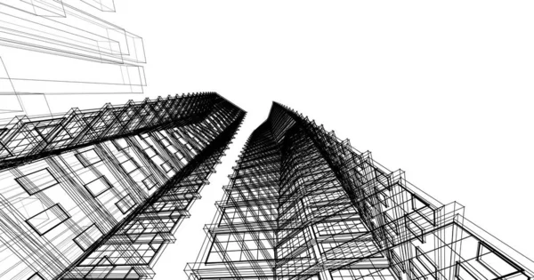 Abstract Architecture Illustration Sketch — Stock Photo, Image