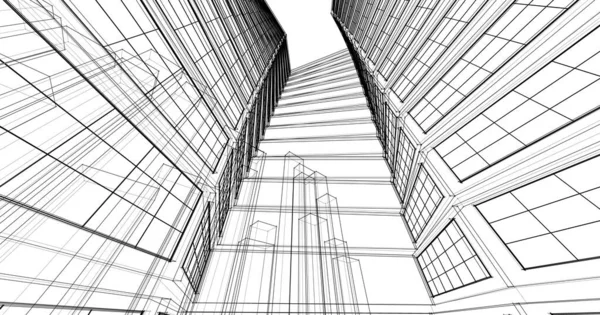 Architecture Abstraite Illustration Croquis — Photo