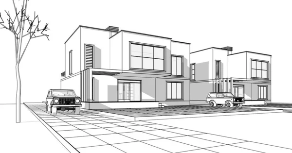 Casa Semirural E Moderna Com Cor Escura Ilustração do Vetor - Ilustração de  residencial, estrutura: 209886184