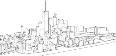 New York 'un 3 boyutlu şehir modeli.