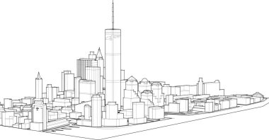 3d şehir ana hatları çizimi